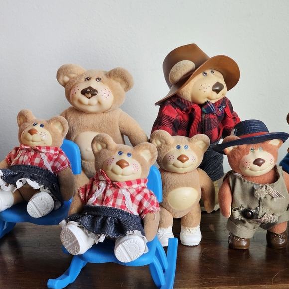 1986 Rare 10 Cabbage Patch Furskins Bears Lot, Panosh Moody Hollow House Playset - Picture 7 of 17